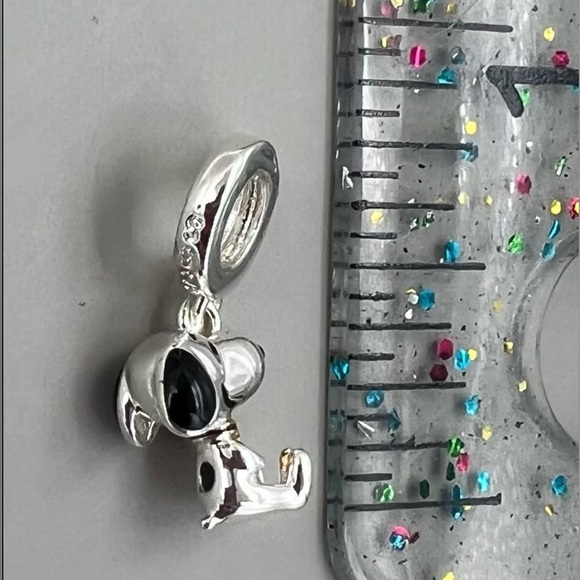 Peanuts SNOOPY & WOODSTOCK Sterling Silver S925 Dangle Charm with Gift Box NEW - Picture 9 of 9